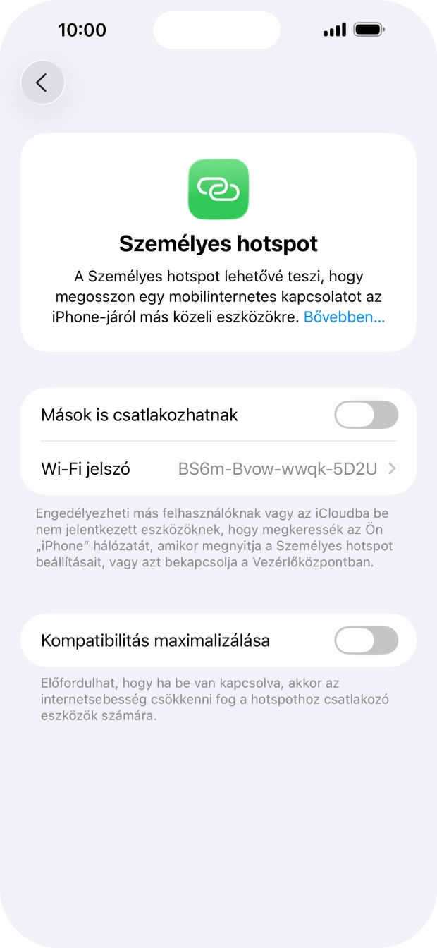 Kattints a Wi-Fi jelszó mezőre, és írd be a kívánt jelszót. Kattints a Wi-Fi jelszó mezőre, és írd be a kívánt jelszót.