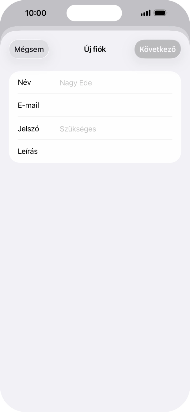 Kattints a Név mezőre, és írd be a kívánt küldőnevet.