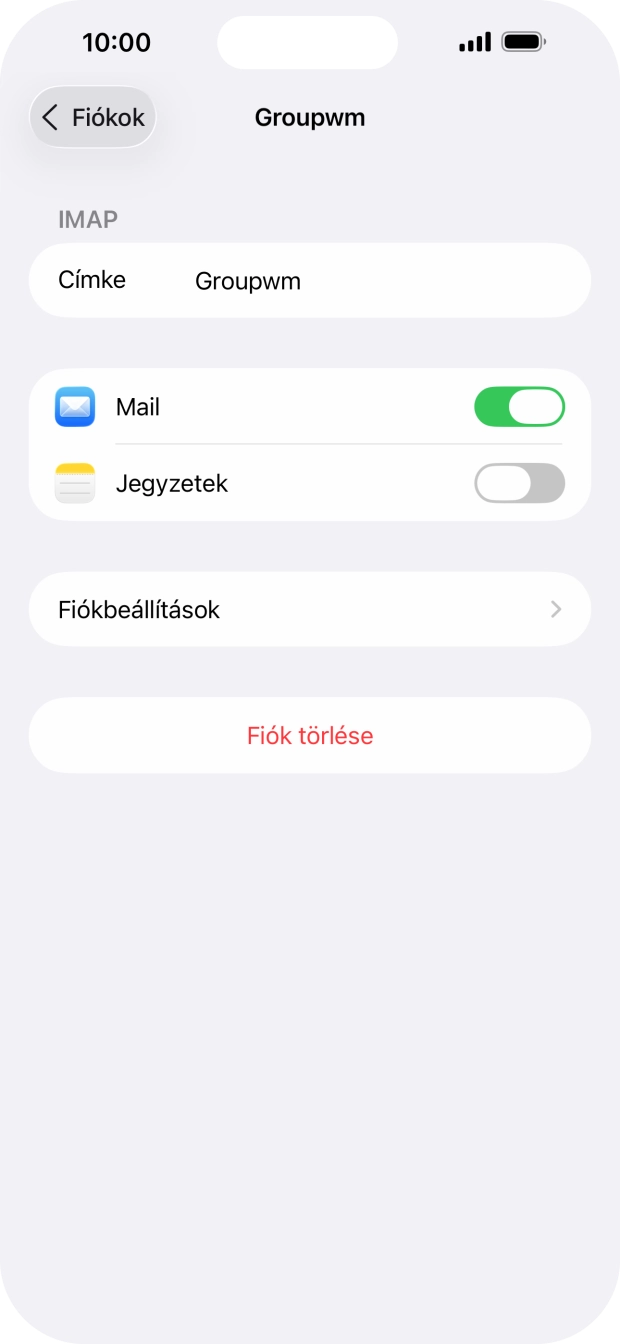 Válaszd a Fiókbeállítások lehetőséget.