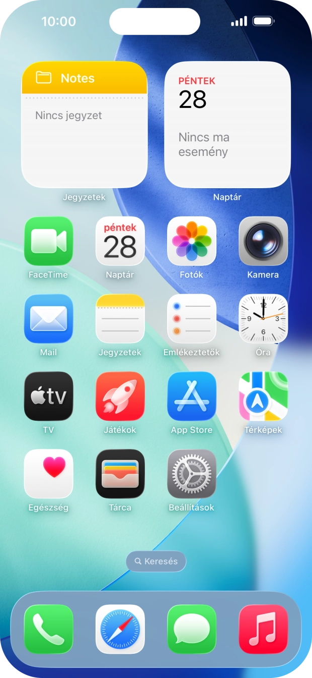 Válaszd a Beállítások lehetőséget. Válaszd a Beállítások lehetőséget.