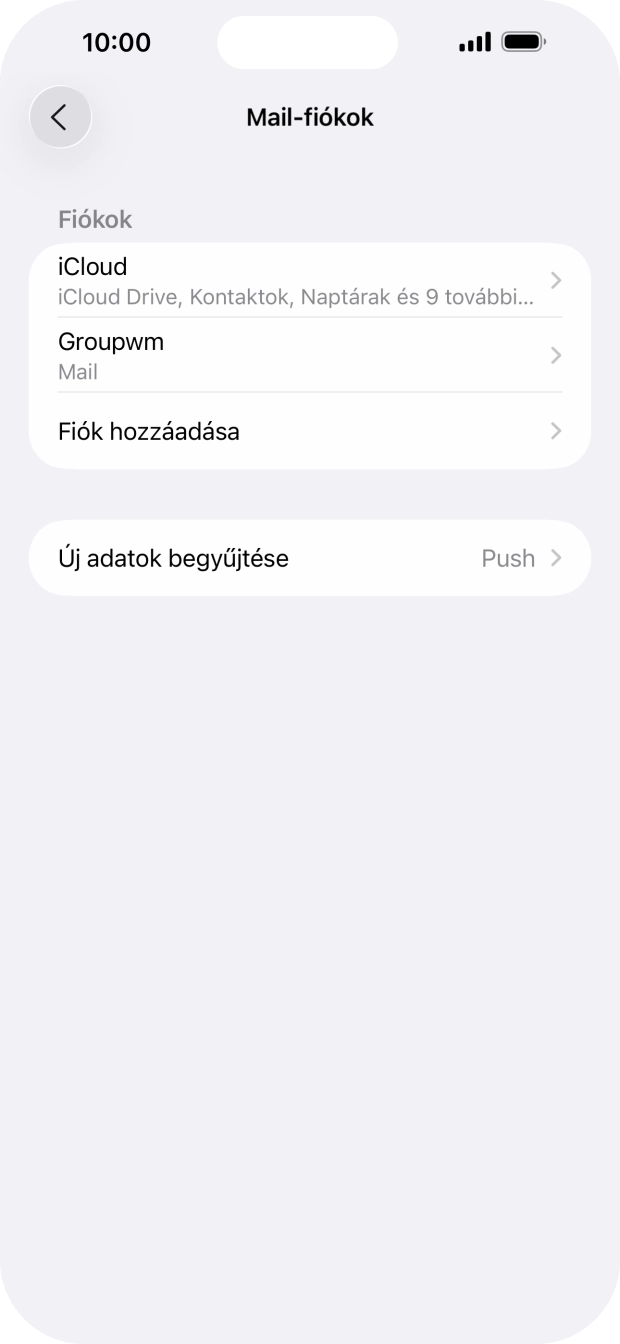 Kattints az imént létrehozott e-mail-fiók nevére.