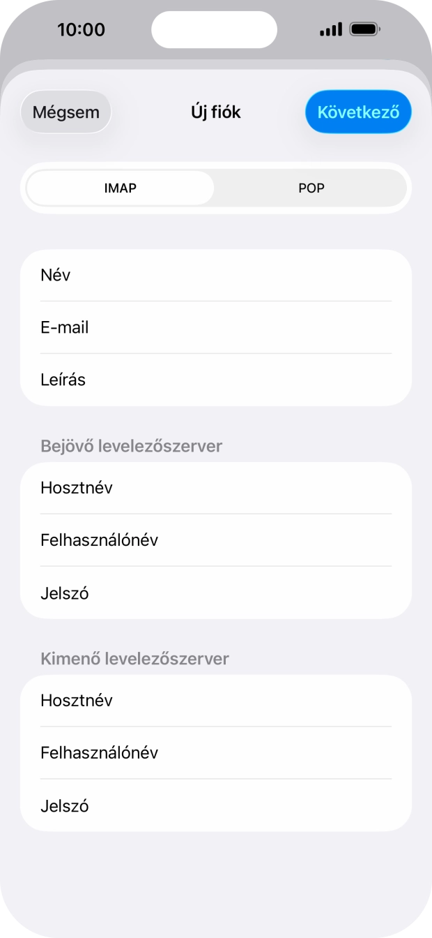 Válaszd a Következő lehetőséget.