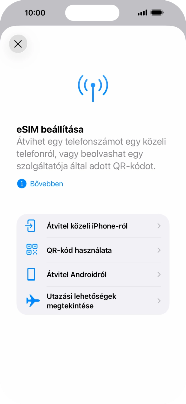 Válaszd a QR-kód használata lehetőséget. Válaszd a QR-kód használata lehetőséget.