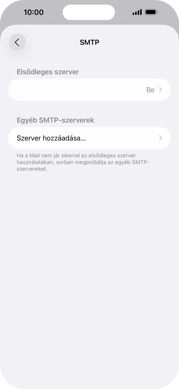 Kattints az „Elsődleges szerver” alatti mezőre.