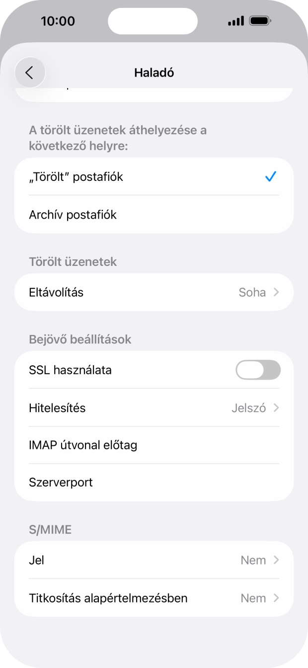 Kattints az „SSL használata” melletti csúszkára a funkció bekapcsolásához.