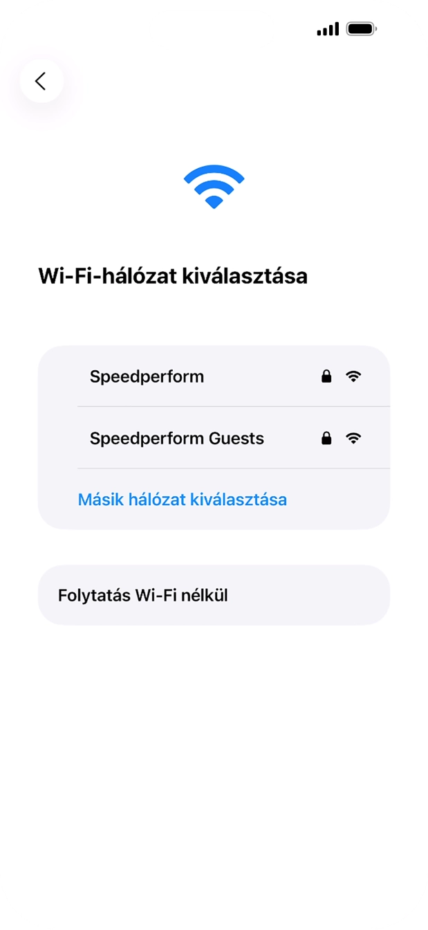 Válaszd ki a kívánt Wi-Fi hálózatot. Válaszd ki a kívánt Wi-Fi hálózatot.