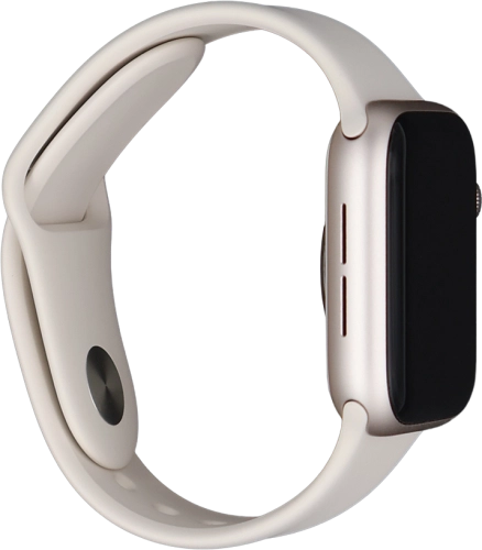Imagen 3: Vista del lateral izquierdo del Apple Watch SE 3 - Silver