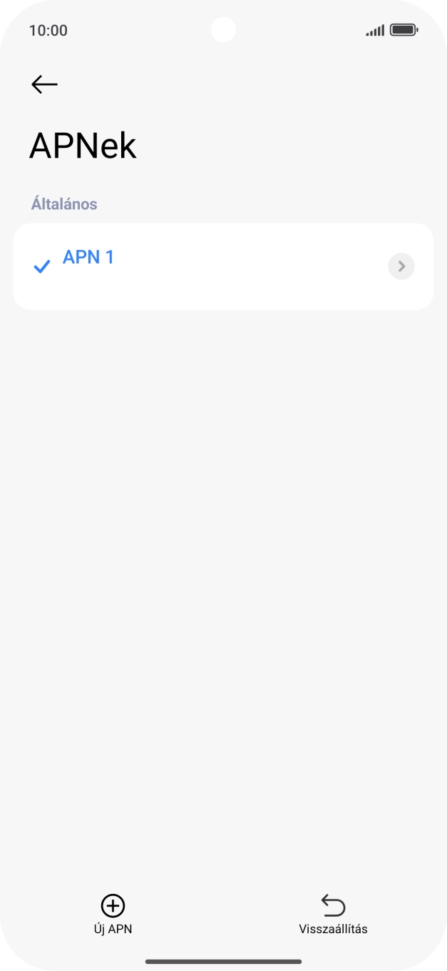 Válaszd az Új APN lehetőséget.