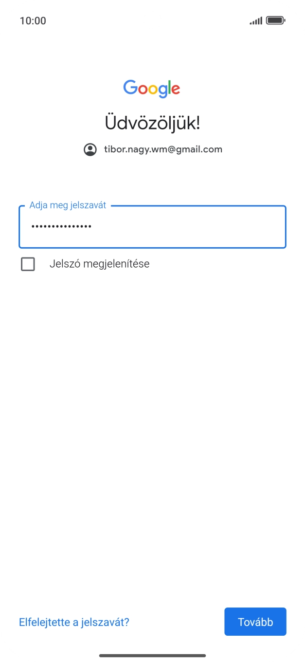 Válaszd a Tovább lehetőséget.