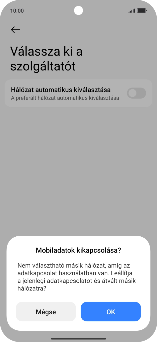 Válaszd az OK lehetőséget, és várj, amíg a telefon keresi az elérhető hálózatot. Válaszd az OK lehetőséget, és várj, amíg a telefon keresi az elérhető hálózatot.