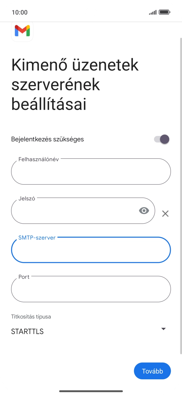 Kattints a „Port” alatti mezőre, és írd be a következőt: 587.
