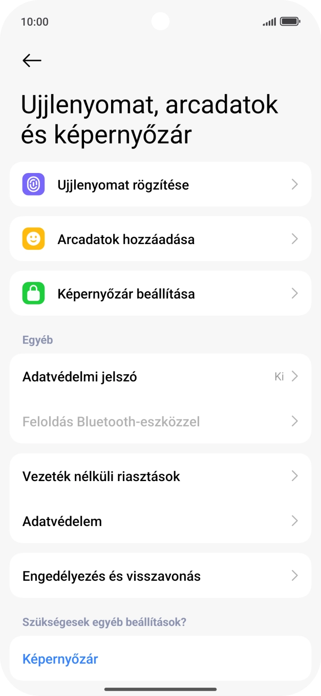 Válaszd az Ujjlenyomat rögzítése lehetőséget. Válaszd az Ujjlenyomat rögzítése lehetőséget.
