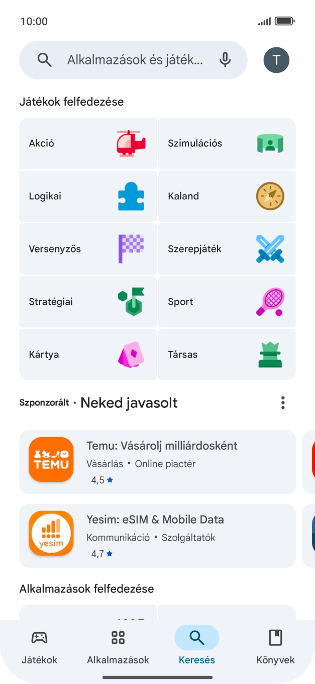Kattints a keresés mezőre.