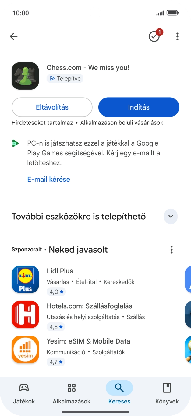 Húzd az ujjad felfelé a kijelző aljáról, hogy visszatérj a kezdőképernyőhöz.