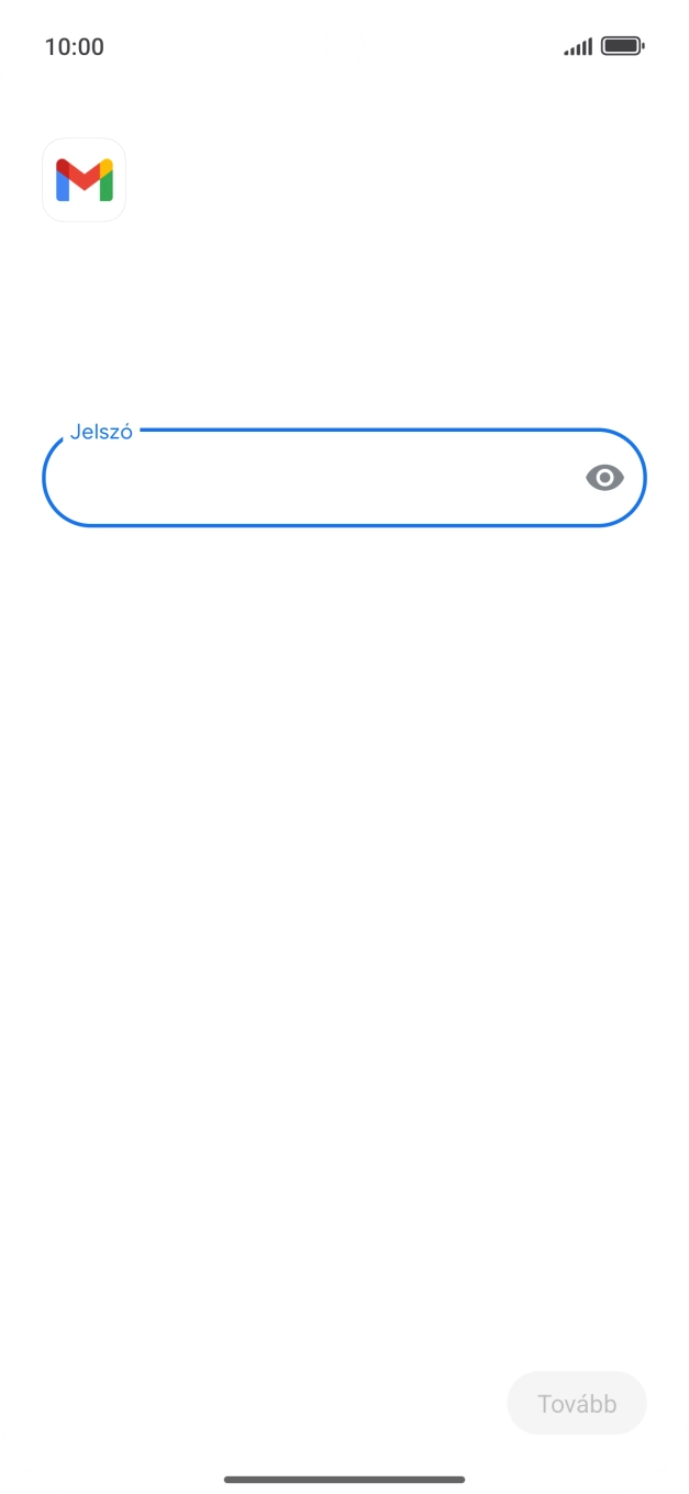 Kattints a „Jelszó” alatti mezőre, és írd be az e-mail-fiókodhoz tartozó jelszót.
