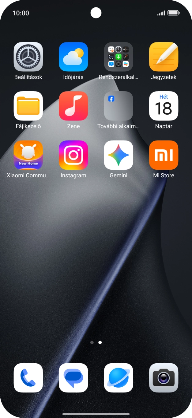 Válaszd a Beállítások lehetőséget.