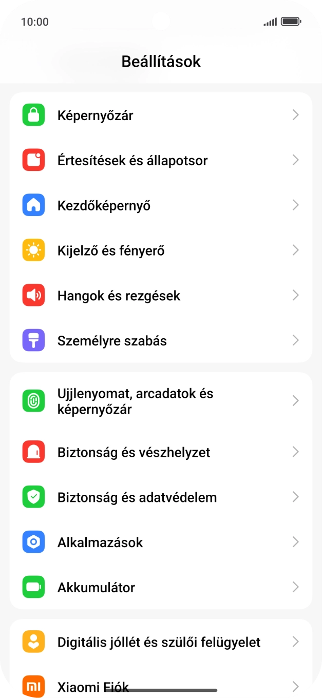 Válaszd az Ujjlenyomat, arcadatok és képernyőzár lehetőséget. Válaszd az Ujjlenyomat, arcadatok és képernyőzár lehetőséget.
