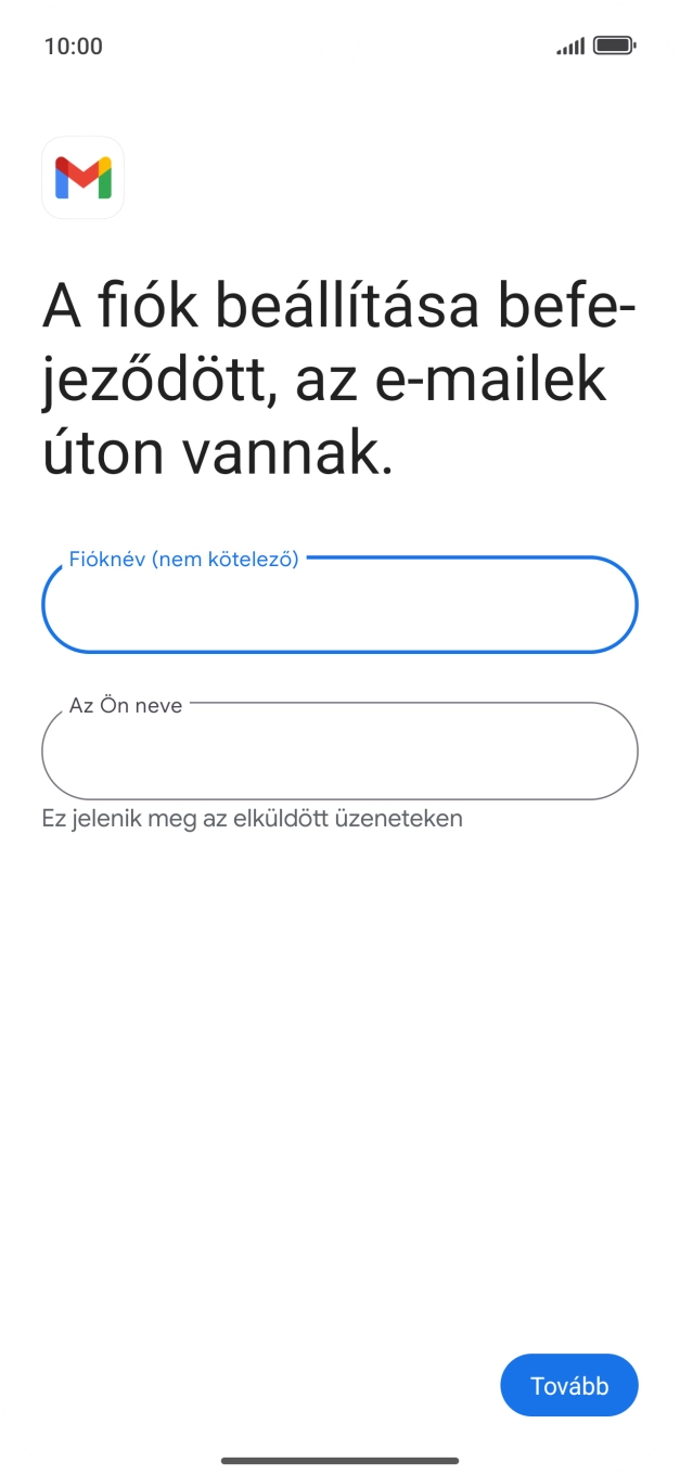 Kattints „Az Ön neve” alatti mezőre, és írd be a kívánt küldőnevet.