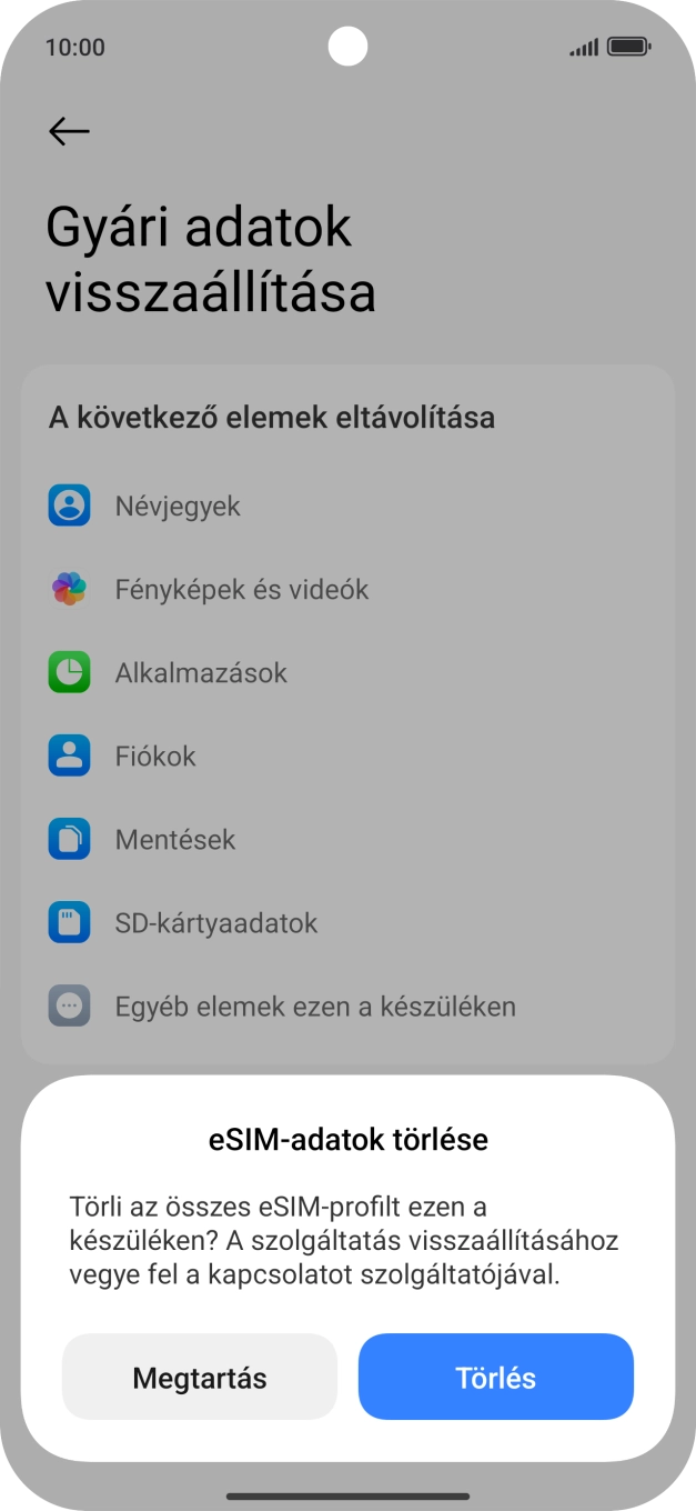 Válaszd ki a kívánt beállítást. Válaszd ki a kívánt beállítást.