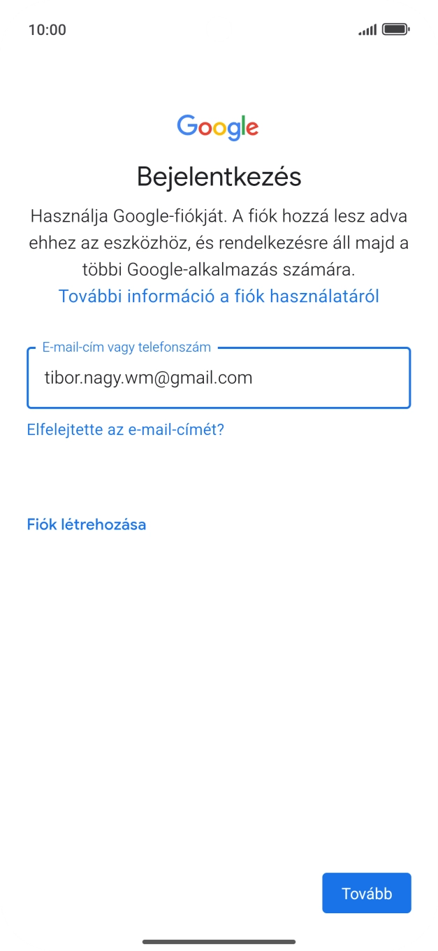 Válaszd a Tovább lehetőséget.
