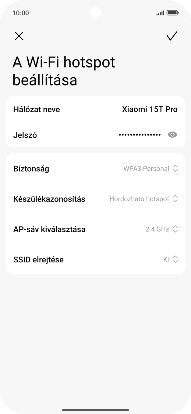 Kattints a Jelszó mezőre, és írd be a kívánt jelszót.