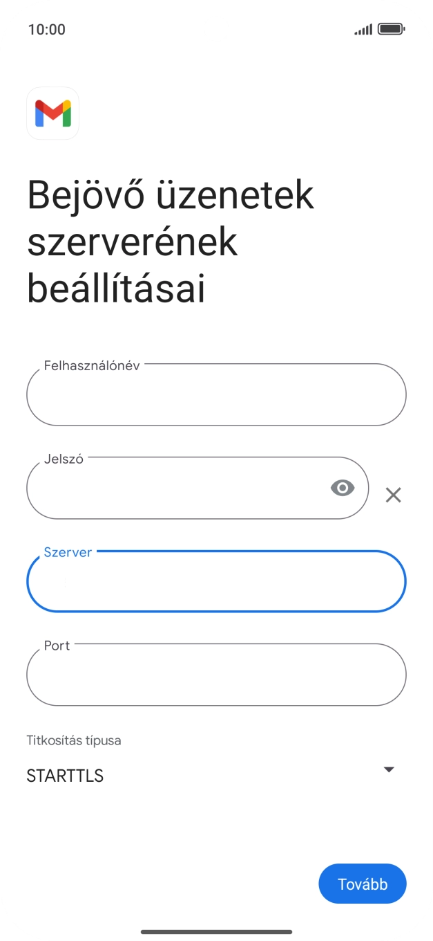 Kattints a „Port” alatti mezőre, és írd be a következőt: 993.