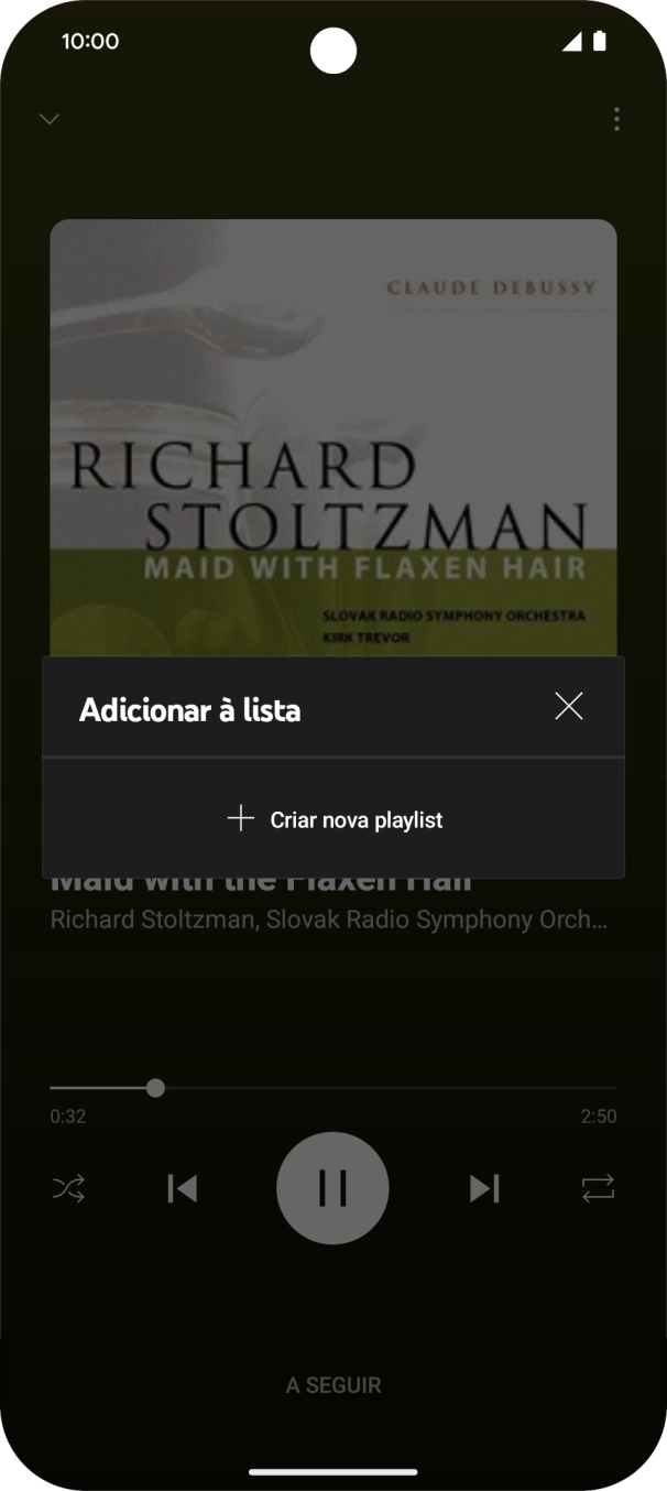 Prima Criar nova playlist.