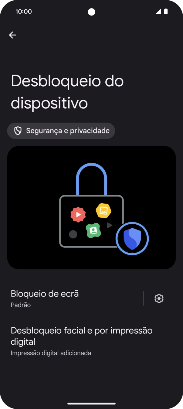 Prima Bloqueio de ecrã e introduza o código adicional de bloqueio do telefone que criou anteriormente.
