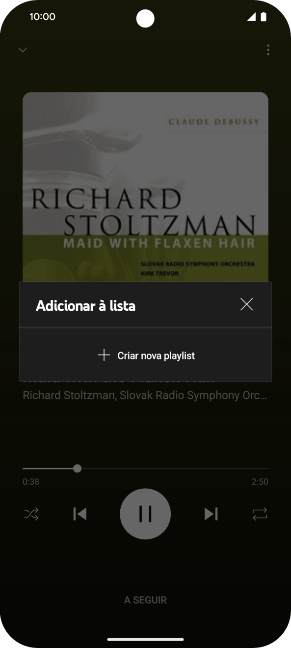 Prima Criar nova playlist.