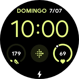 Quando o ícone de bateria em carregamento for mostrado no ecrã, a bateria está em carregamento.