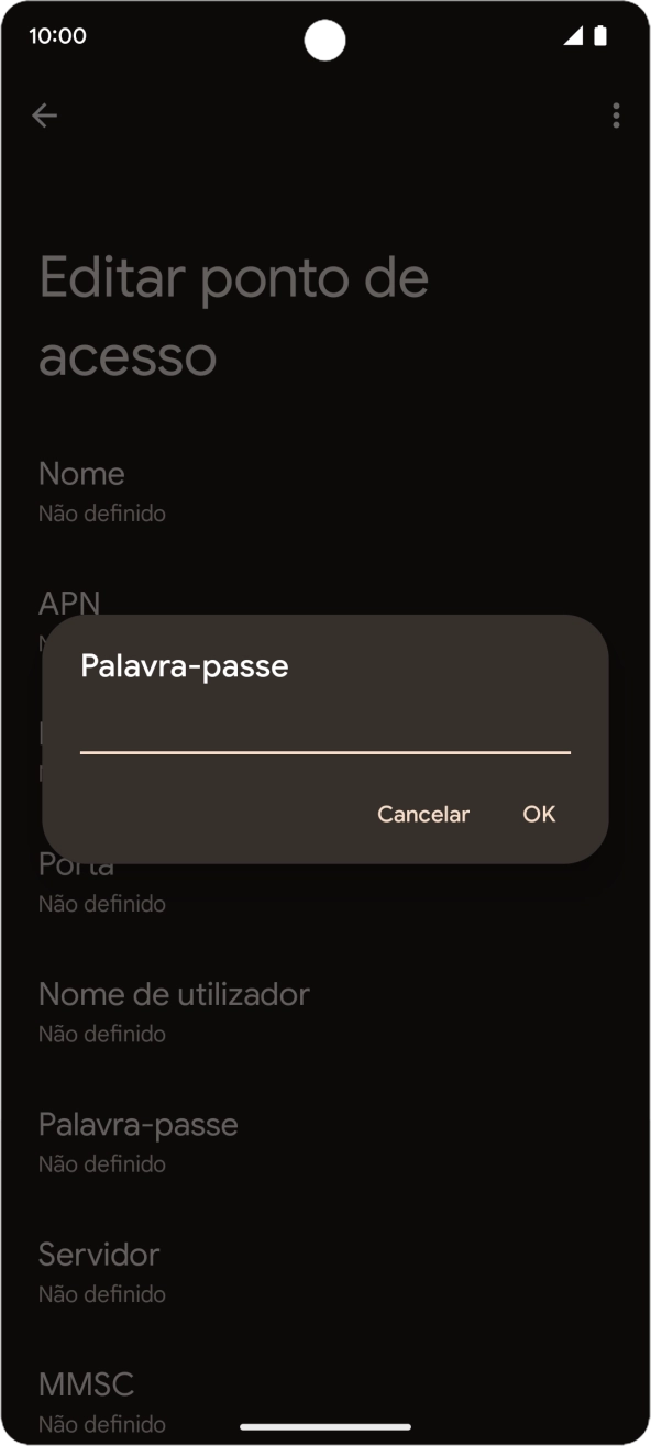 Introduza vodafone e prima OK.