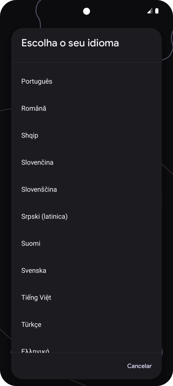 Prima o idioma pretendido.