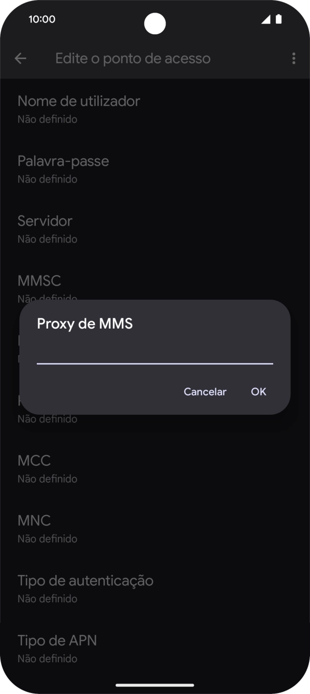 Introduza iproxy.vodafone.pt e prima OK.