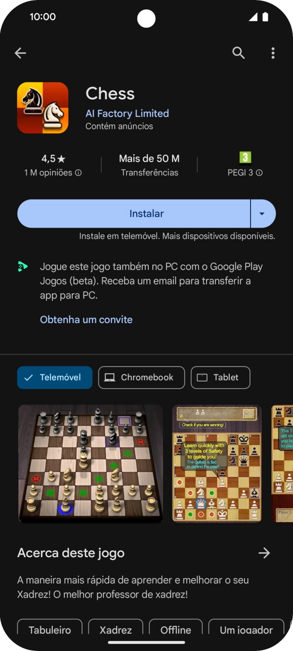 Prima Instalar e siga as indicações no ecrã para instalar a app.