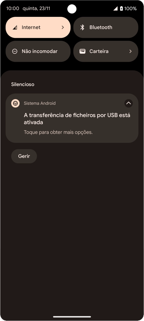 Prima Toque para obter mais opções..