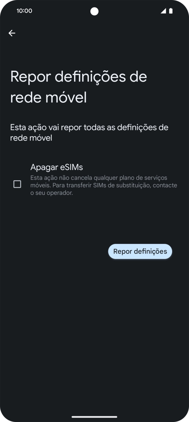 Prima Repor definições.