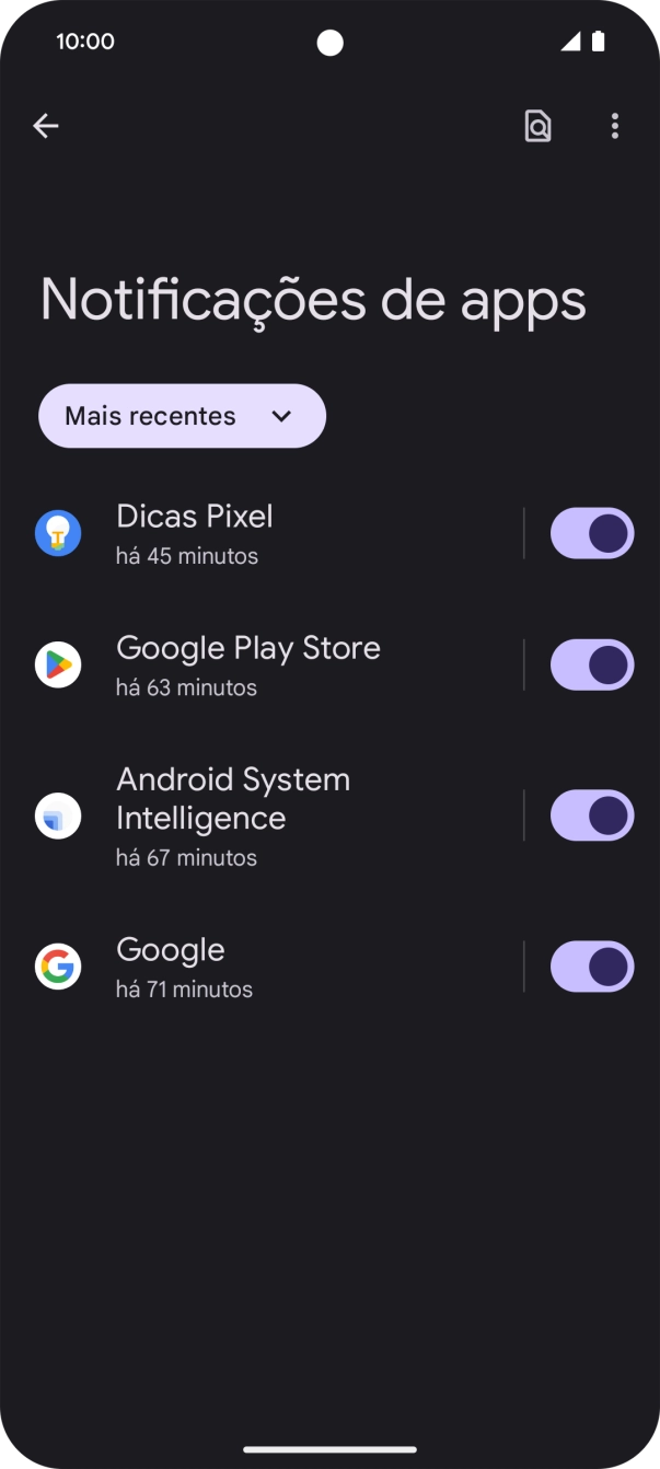 Prima a lista suspensa.