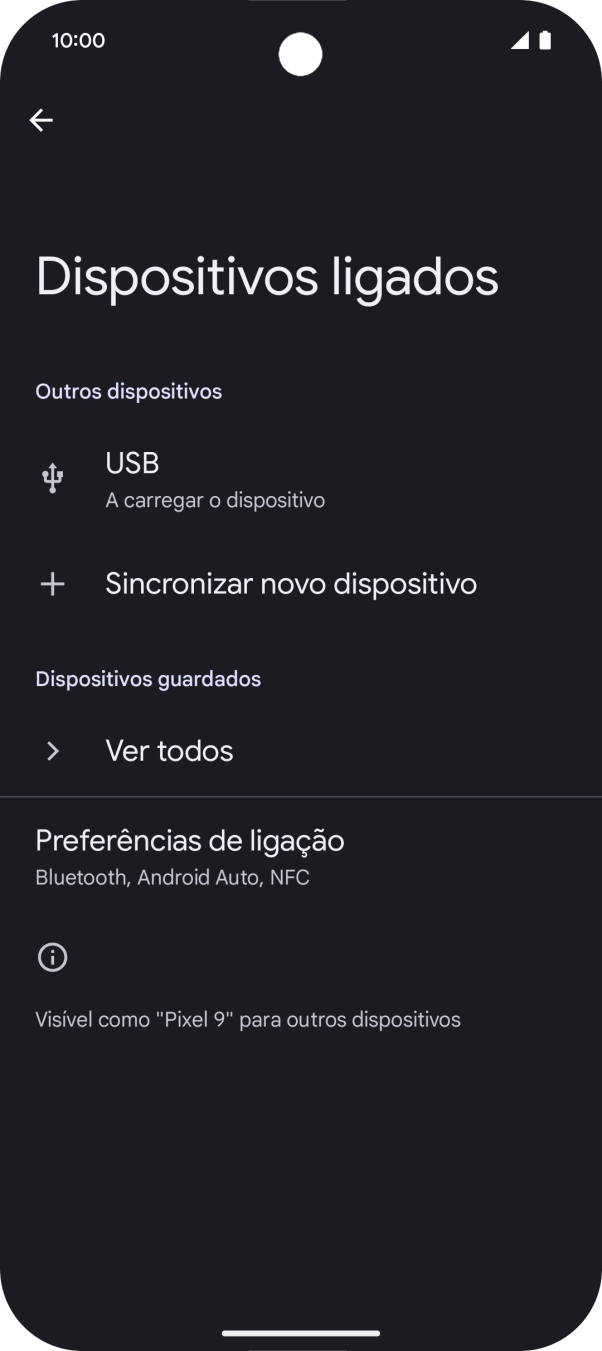 Prima Sincronizar novo dispositivo.
