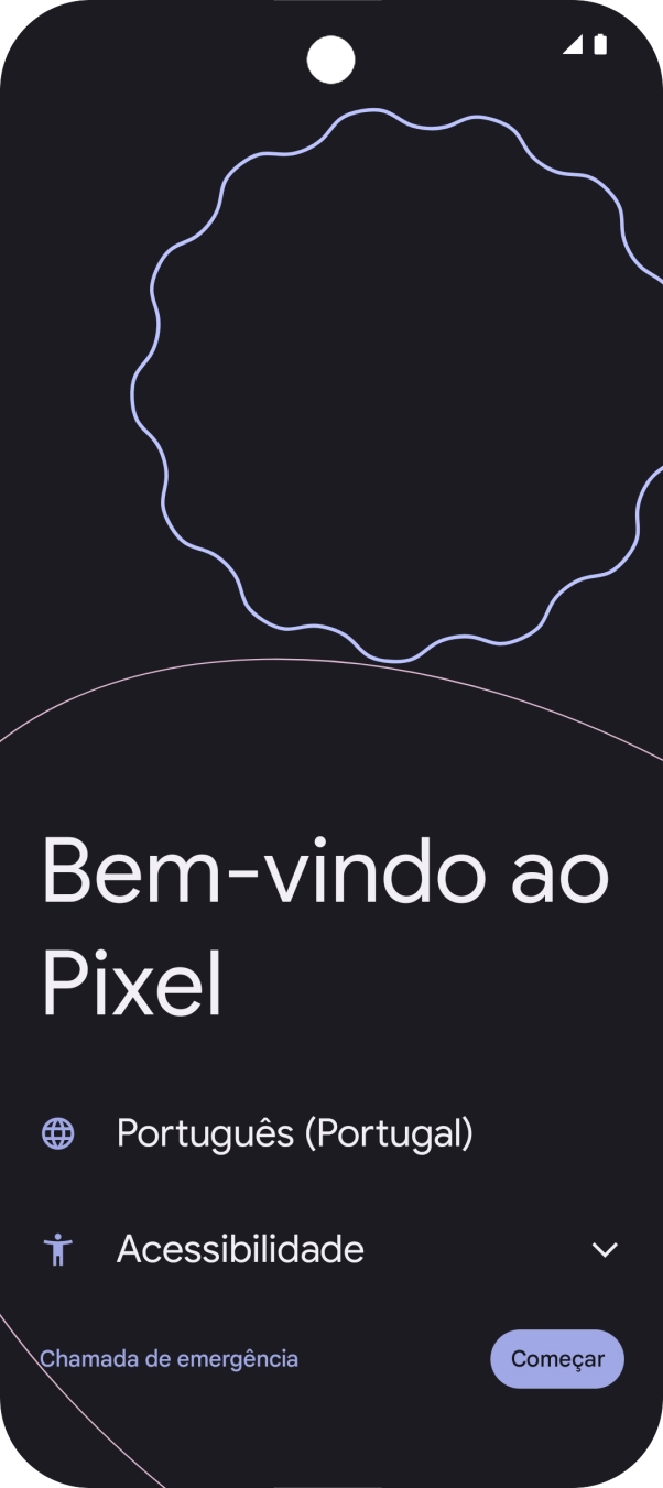 Prima o campo junto ao ícone de idioma.