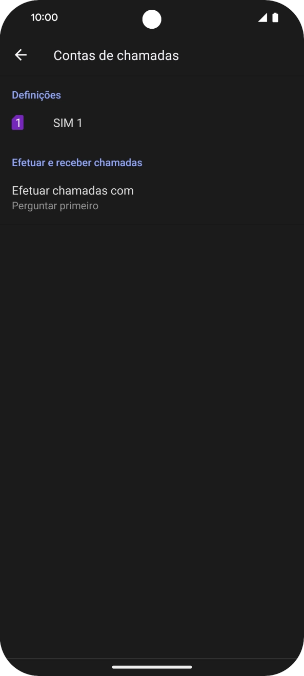 Prima o nome do cartão SIM.