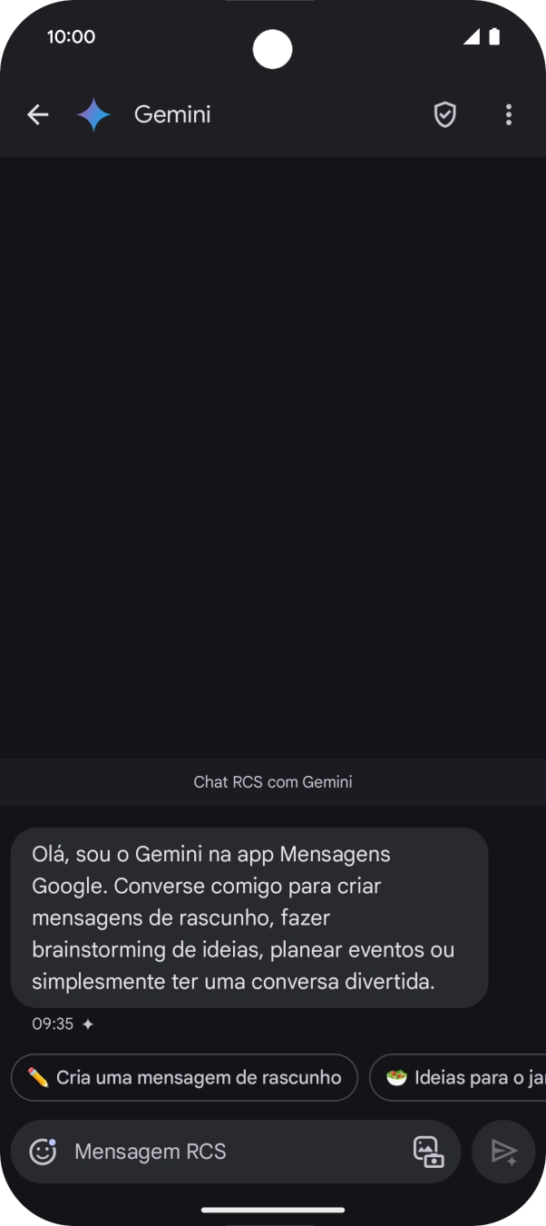 Prima o campo de escrita.