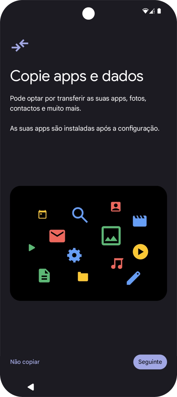 Siga as indicações no ecrã para terminar a ativação.