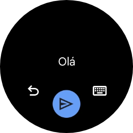 Diga a mensagem pretendida e prima o ícone de enviar.