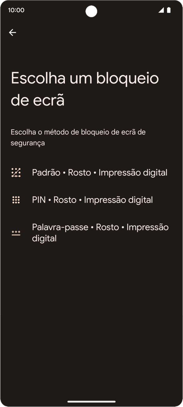 Prima o código de bloqueio do telefone pretendido e siga as indicações no ecrã para estabelecer um código de bloqueio adicional.
