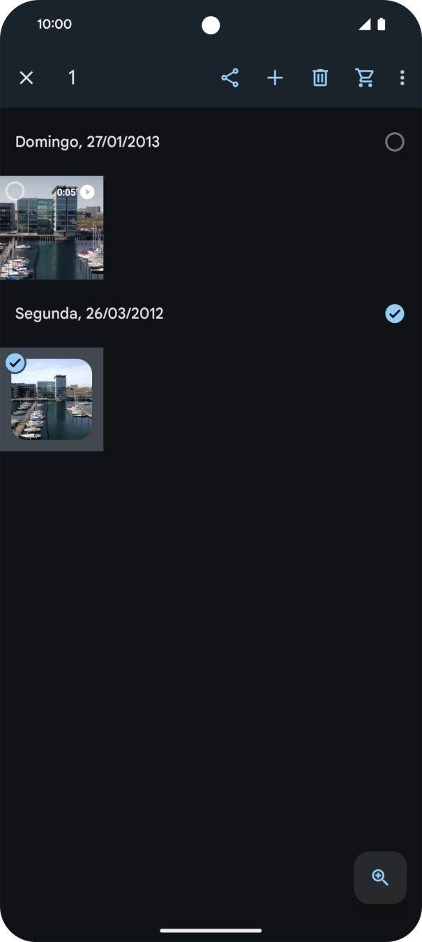 Prima as imagens ou vídeos pretendidos para os adicionar.