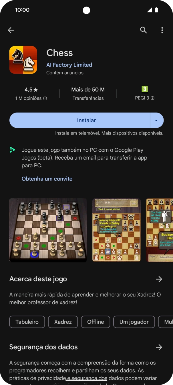 Prima Instalar e siga as indicações no ecrã para instalar a app.