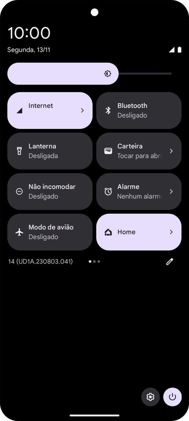 Prima o ícone de definições.