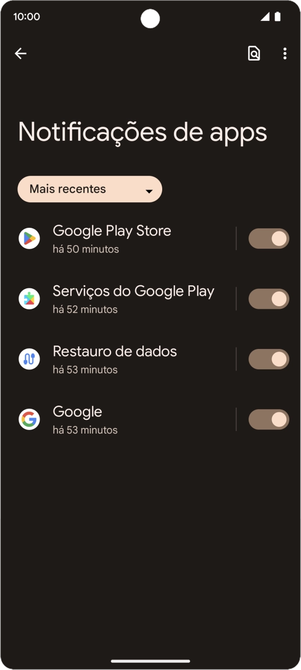 Prima a lista suspensa.
