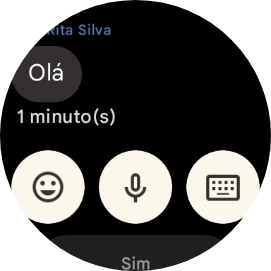 Prima o ícone de microfone.