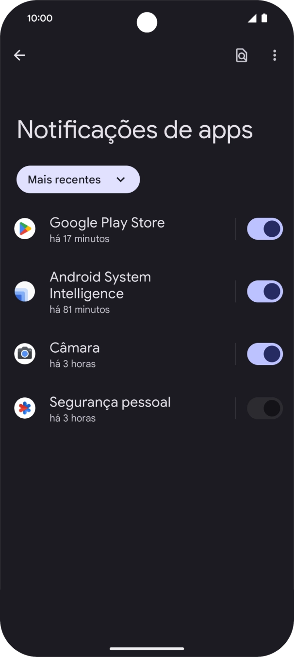 Prima a lista suspensa.